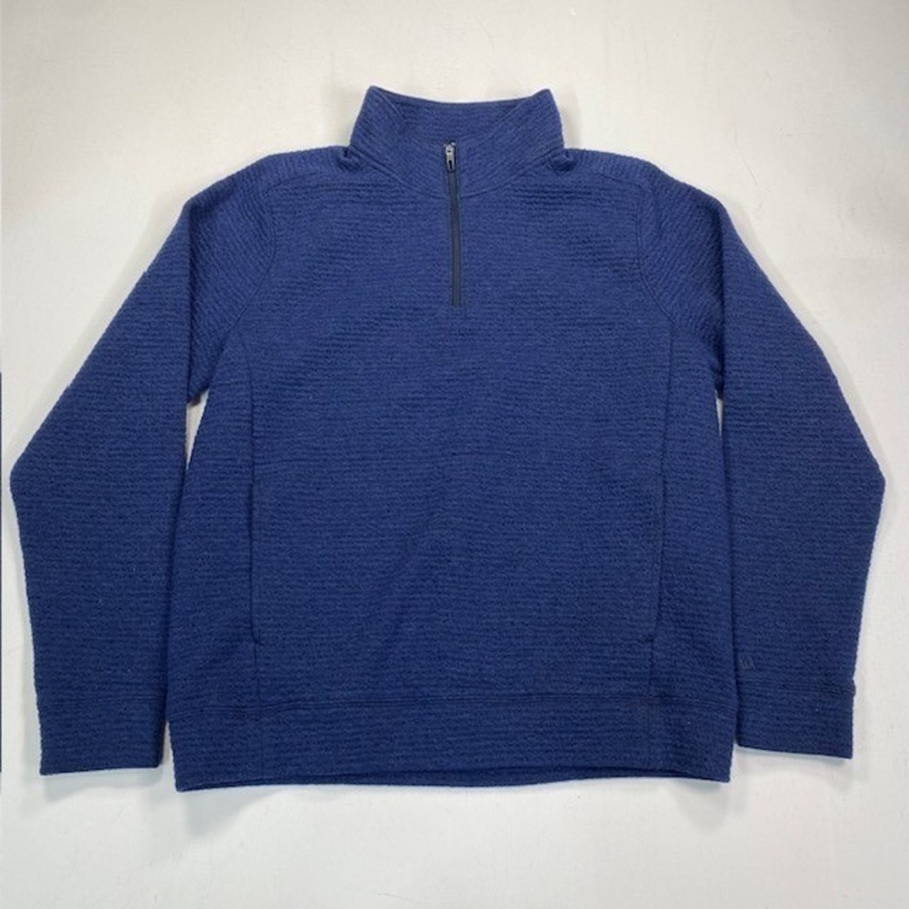 VRST Mens Blue Waffle Textured Quarter Zip Pullover Activewear Size M